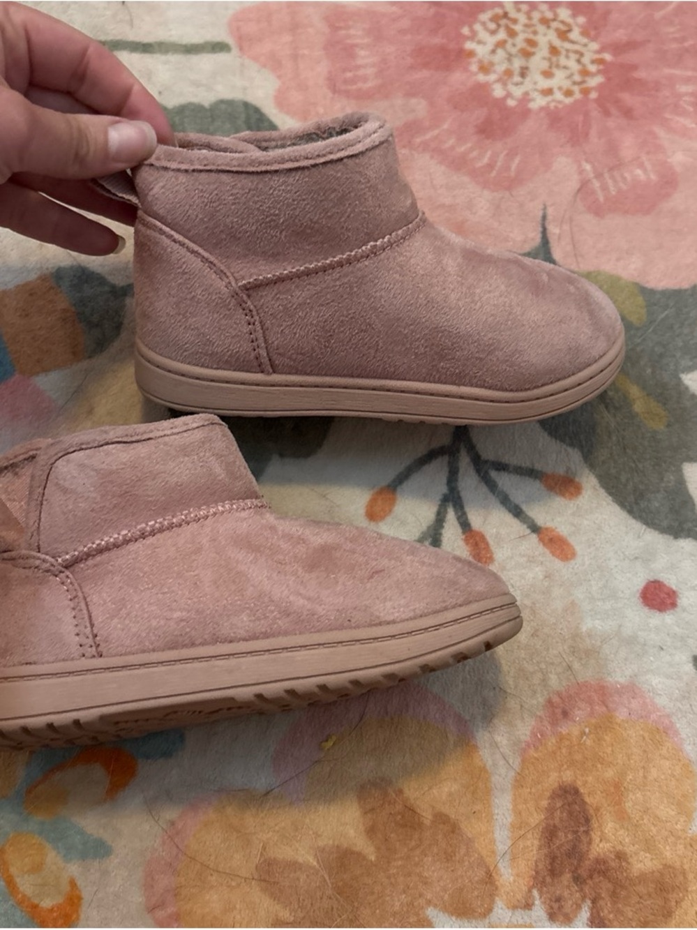 Blush Pink Suede Ankle Boots